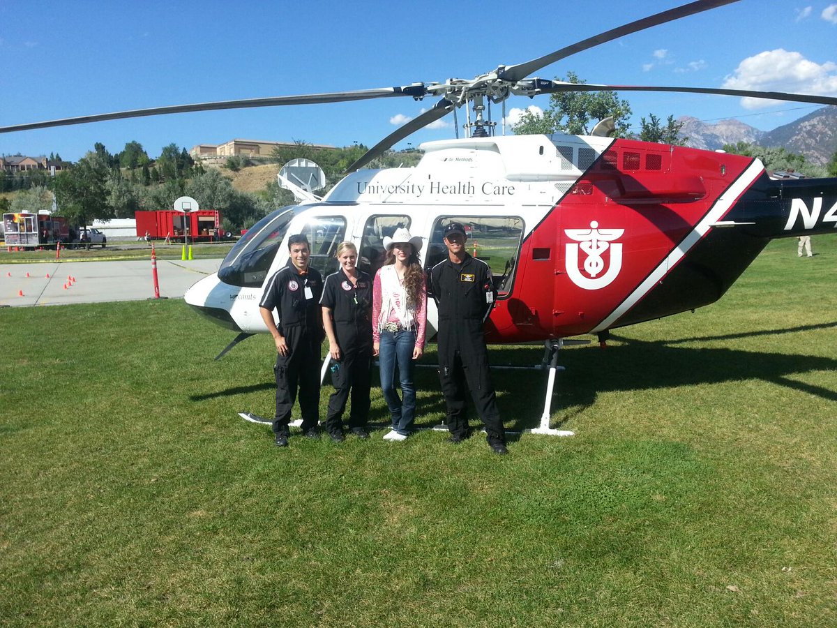 UofUAirMed's tweet photo. #AirMed2 at @drapercity Safety Days last night. We met members of the community and Sierra Goodman, Miss Rodeo Draper http://t.co/c5szRl75Qe