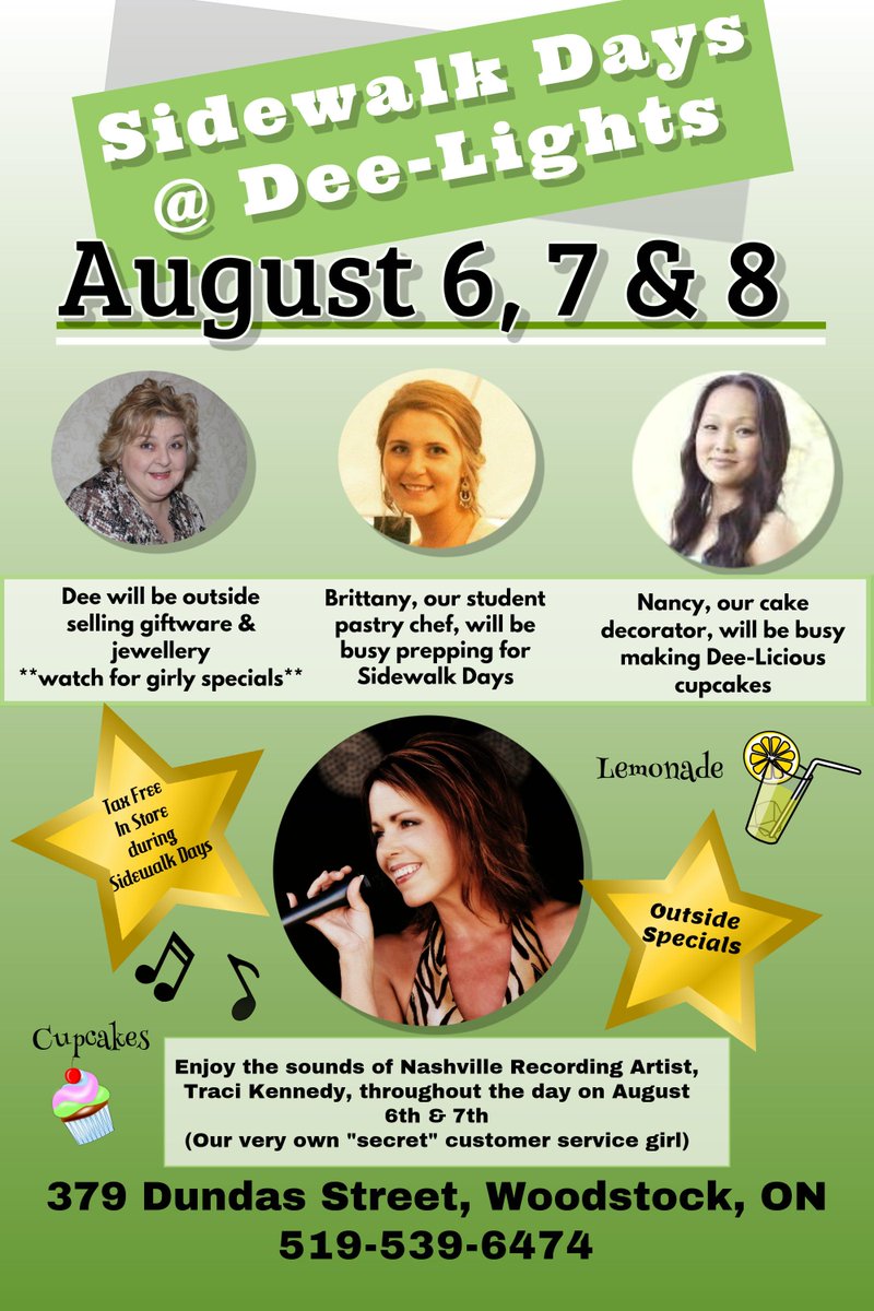 Don't forget!!! Starting tomorrow, Woodstock Streetfest/Sidewalk Days begins!! Look at what we have happening here!!