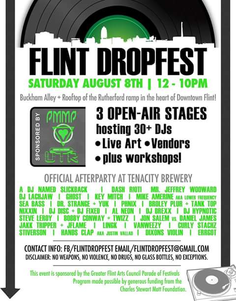 FlintDropFest's tweet image. 8-08-15 don't miss out on this free for all ages festival.