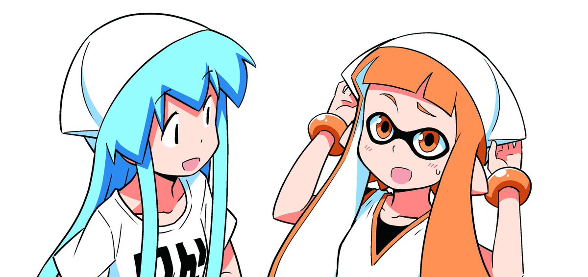 Splatoon スプラトゥーン スプラトゥーンのゲーム中に イカ娘 のギアが登場したようだ なるほど 先ほどのイラストはこういうことだったのか これらのギアはアップデート以降 ブイヤベースに陳列されることがある すべて揃えてイカ娘気分に浸って