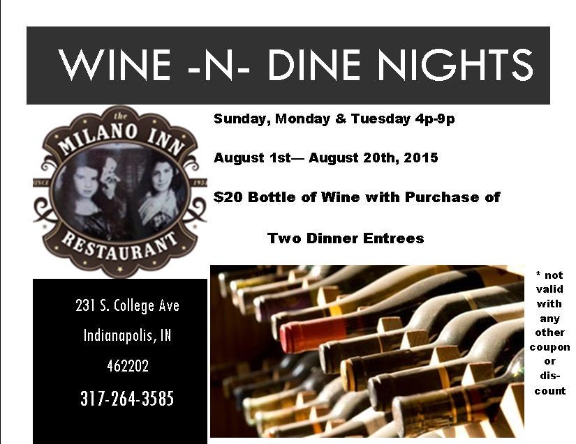 MilanoInn's tweet image. Wine N Dine NIghts! bit.ly/R3q8KD  317-264-3585 #winendinenightsatmilanoinn