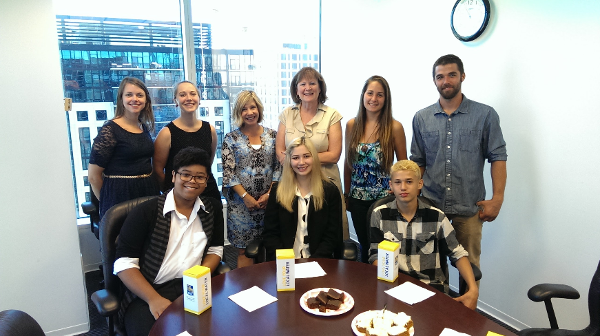 SparkYAction's tweet photo. A group of our interns looking mint last week while meeting with @RBC !!! We 💚 them http://t.co/Zp1IqHDrJW