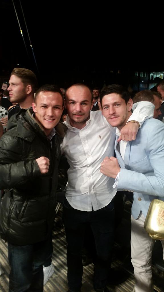 J_Warrington's tweet photo. 2 fighters I have looked up too and am still big fans of. Good to see them on Sat! @KevinMitchell6 @JamieMcdonnell1 http://t.co/pMFnCizpRP