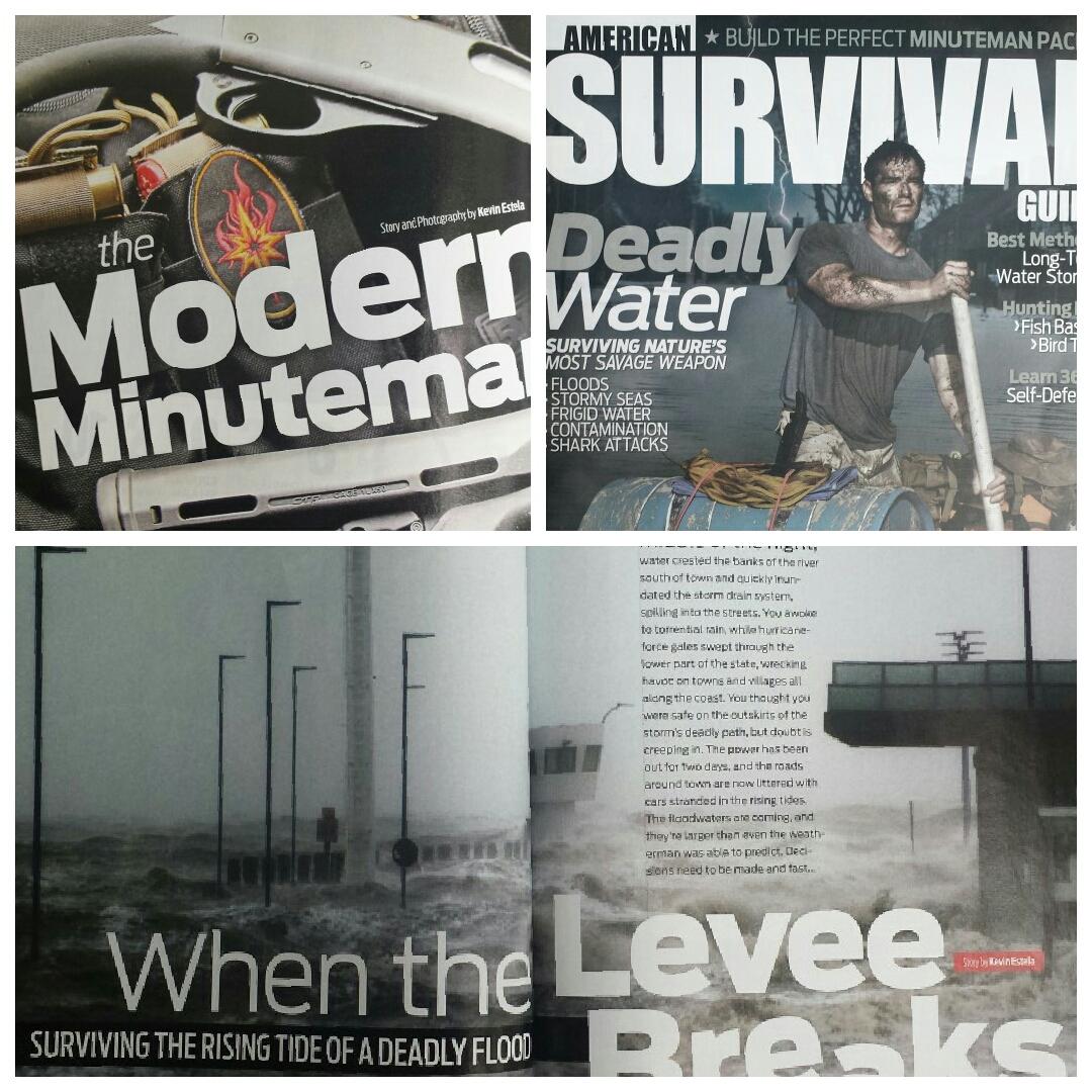 2 out of 3 featured articles in the Aug issue of #AmericanSurvivalGuide. #modernminuteman #floodsurvival #kevinestela