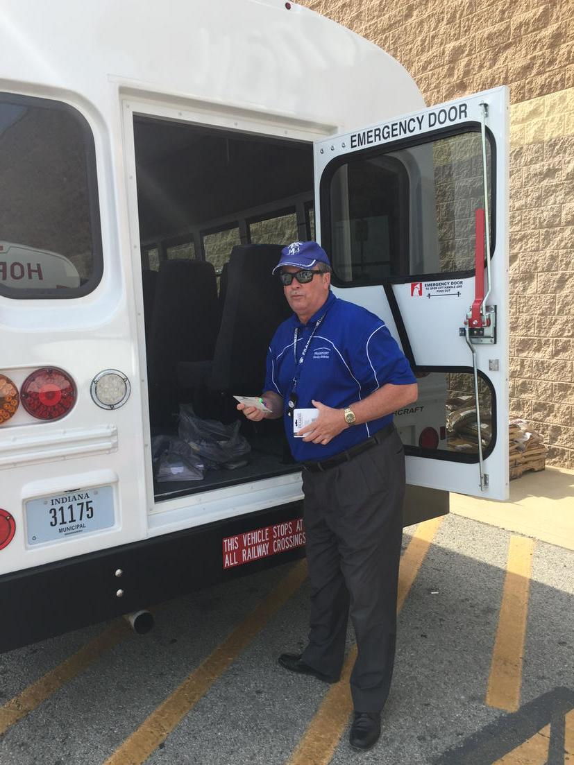 Mr. Deweese helping with schools supplies #stuffthebus