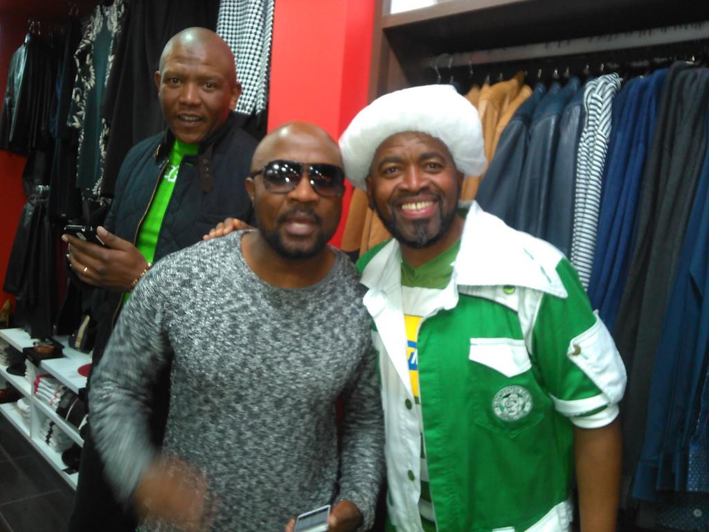 BothaMsila's tweet photo. Heita #Tebza and #Shaxe @ShaxeKhumalo. When we unveiled players. http://t.co/l4CWdIGaAE