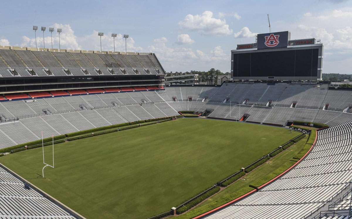 Added AU logo mesh to conceal speakers. Speaker housing alone is larger than the previous video board #WarEagle