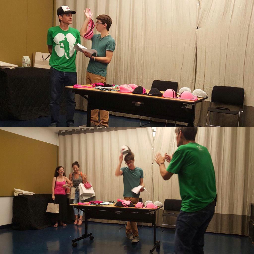 FatherKennedy's tweet photo. There he goes again. Even our actresses can't help but laugh at our playwright at rehearsal! @FringeNYC #FringeOrBust http://t.co/rkxgbWOzLv