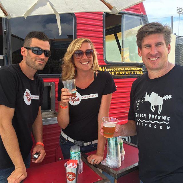 Dukester's tweet photo. Ross, Kori and Dan keeping the beer flowing @bisonbrew @bigredbeer #organic #craftbeer http://t.co/XOpKOlg5iU