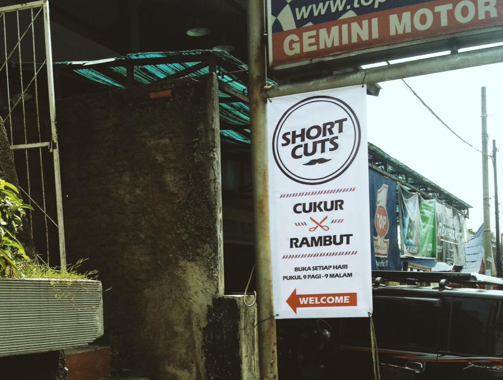 Look at your right or left for our sign #Haircut #Sign #Shortcuts #Bogor #Puncak