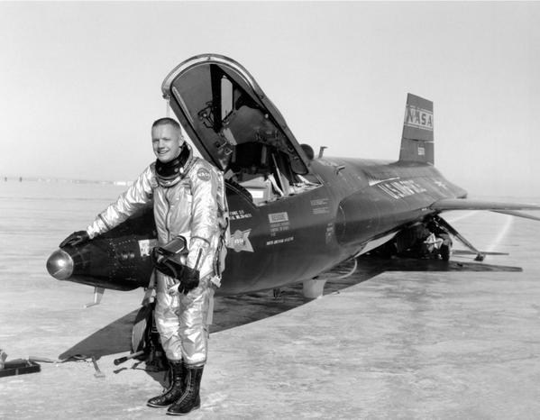 Happy Birthday and in loving memory: Moonwalker Neil Armstrong, 1960, after a flight in the X-15 rocket plane. 