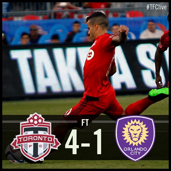 TorontoFC's tweet photo. FT - #TFC 4 - 1 @OrlandoCitySC. What a night. #TFCLive http://t.co/qdCI241U4h