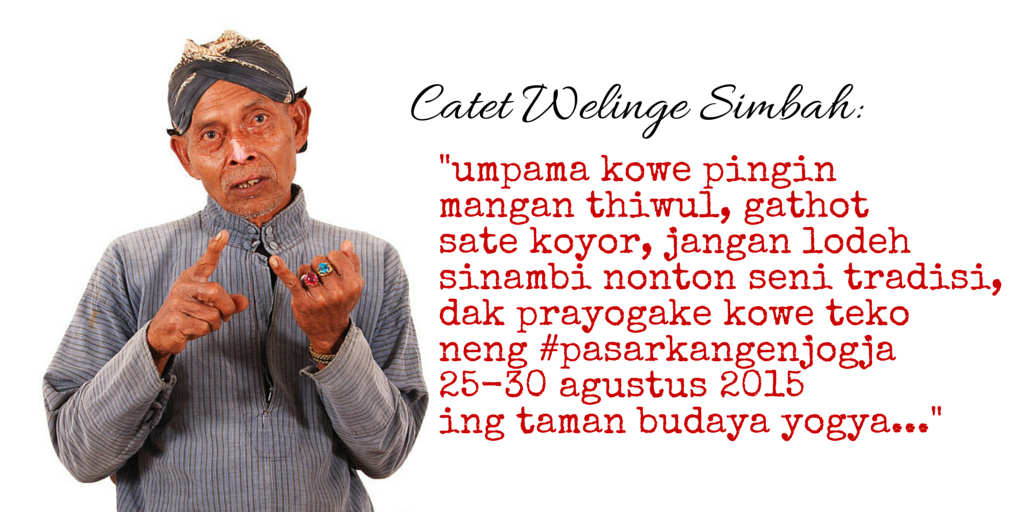 Selain #FKY27 bulan ini jg ada #PasarKangenJogja lho! Bulan penuh seni nih di Jogja!!