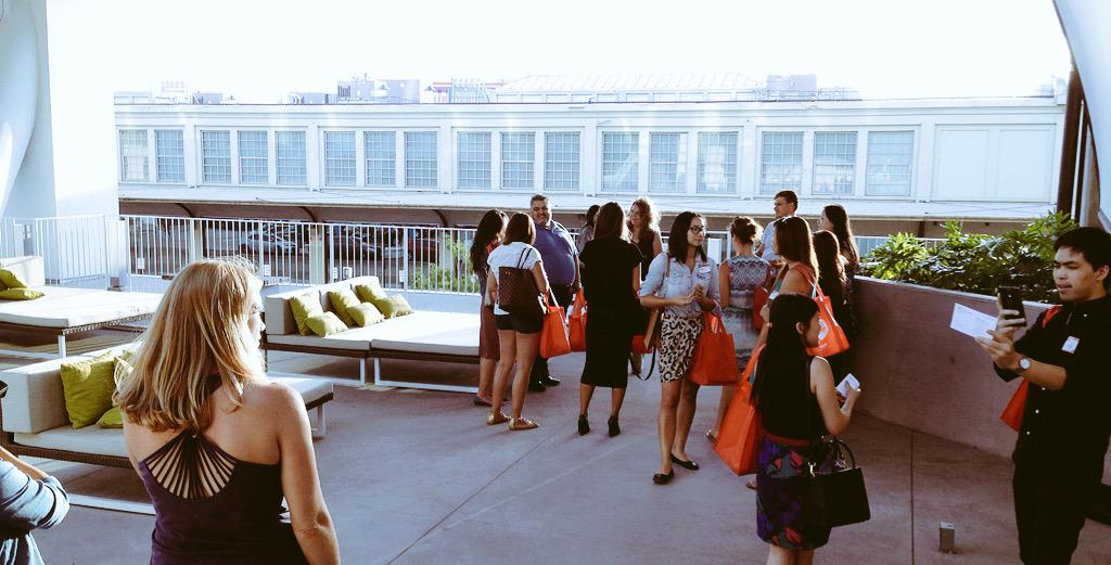 YelpLA's tweet photo. You, sir, are a class act! "@shootkevpong: Enjoying the night air at #onesantafe in DTLA with #yelpLA with #edibol! http://t.co/hIHe5MWfQW"