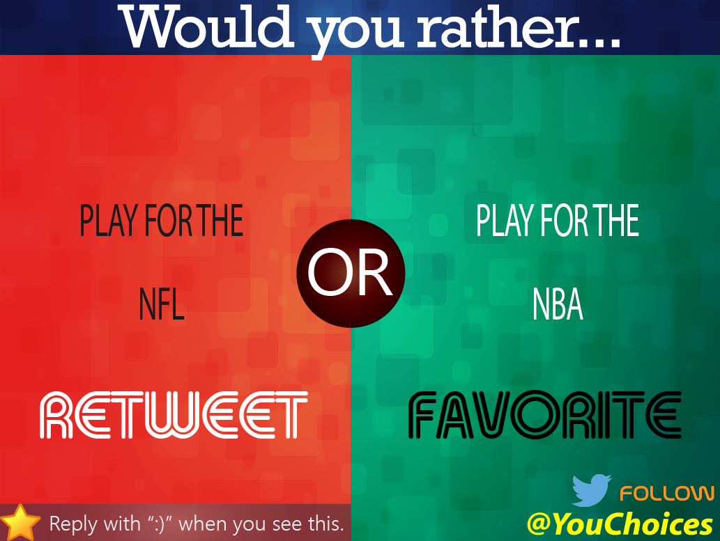 YouChoices's tweet image. Which would you rather play for?