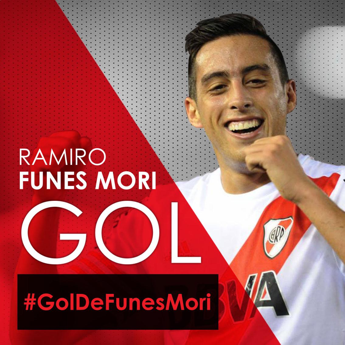 RiverPlate's tweet photo. Sobre los 34 minutos del segundo tiempo, Funes Mori metió un cabezazo tremendo para 3-0 de River sobre Tigres. http://t.co/jwO75WqqvT
