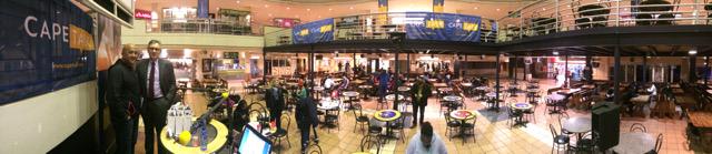 We're broadcasting live from <a href="/StellenboschUni/">Stellenbosch University</a>'s <a href="/DieNeelsie1/">Die Neelsie</a>. Here is <a href="/KienoKammies/">Kieno Kammies</a> with <a href="/WimdeVilliers/">Wim de Villiers</a>. #CapeTalkOB