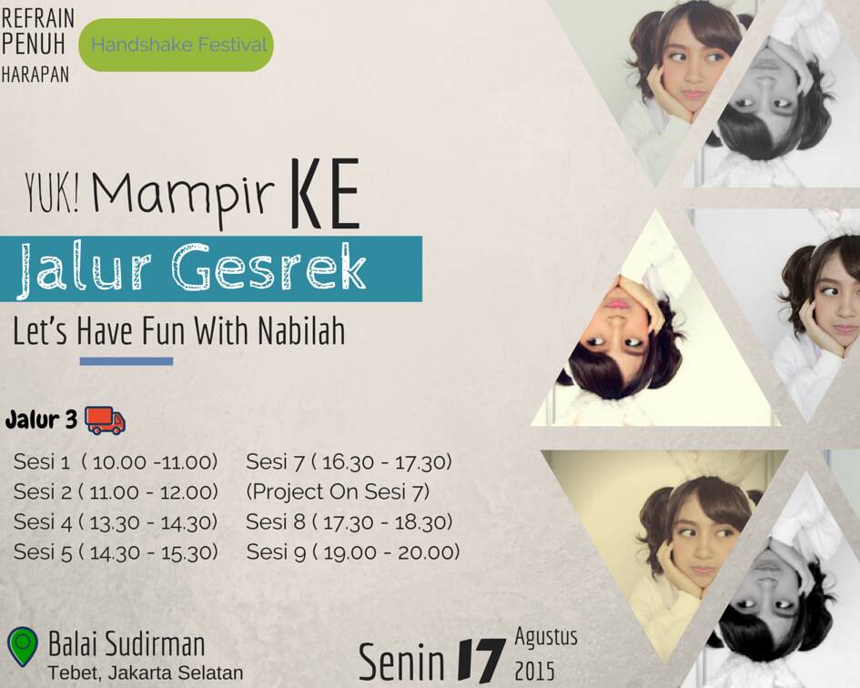 Nabilaholic_INA's tweet photo. Jangan lupa tanggal 17 Agustus, mampir ke Jalur G3srek ya. Ada @nabilahJKT48 disesi 1,2,4,5,7,8,9. Ditunggu :3 #Guh http://t.co/eFcnB4tKVj