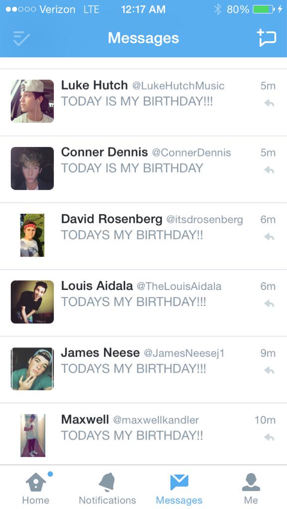 MaxKandlerFans's tweet photo. I dmed most of the people that I hope will tell me happy bday. That's one of my bday wishes. OMG http://t.co/YpE5C29JP5