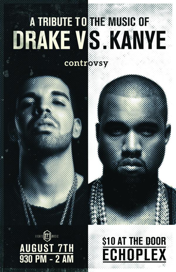 Lights3Music's tweet photo. #LA - Only 2 more days till DRAKE vs KANYE (tribute party) --> http://t.co/PA1MzoImmV #controvsy #echoplex http://t.co/2627s45Wy5