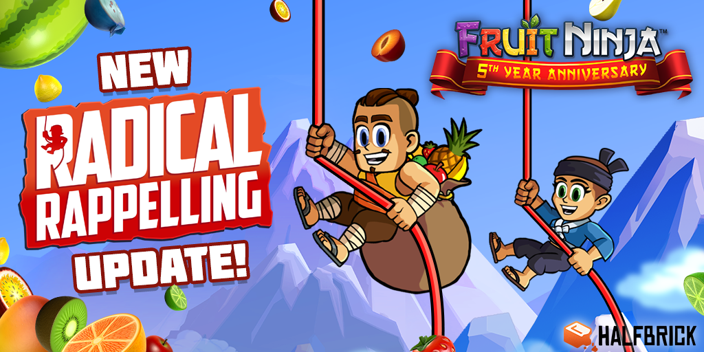 radrappelling's tweet photo. Body harnesses are out, ninja suits are in! Celebrate 5 years of #FruitNinja with a fresh new look for Rip and Roxy! http://t.co/LkymdBn6HM