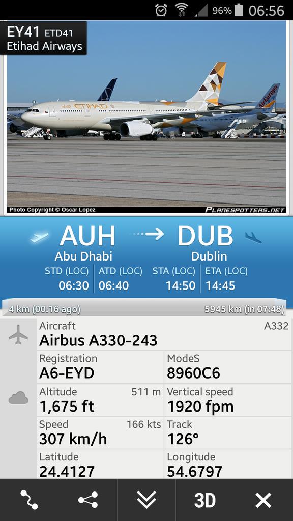 Essiejosie's tweet photo. #EY41 Etihad A6-EYD new livery eta 1445 DUB ☺✈ http://t.co/bY6e9Ktm11