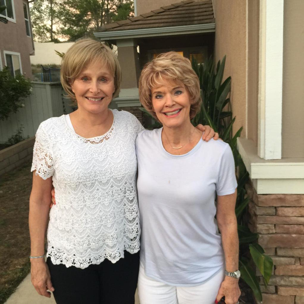 My sister, Cheryl Harrison, and me at David's house.