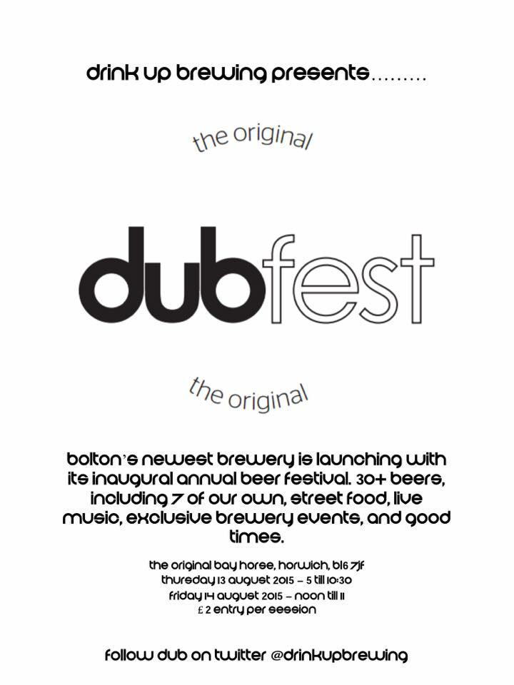 drinkupbrewing's tweet photo. A week today is the beginning of The Original dubFEST!! 13/14 Aug @oldbayhorse - be there! http://t.co/avh6rw6Ht0