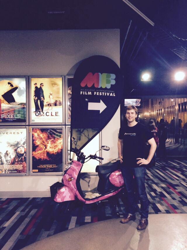 @PowershopAus @MIFFofficial #fonz #carsvsbikes #electricscooter #bestofboth @HoytsAustralia