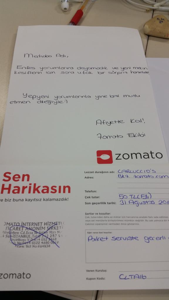 Tesekkurler <a href="/ZomatoTR/">zomato Türkiye</a> beni mutlu ettiniz. Yorumlara ve takibe devam :)