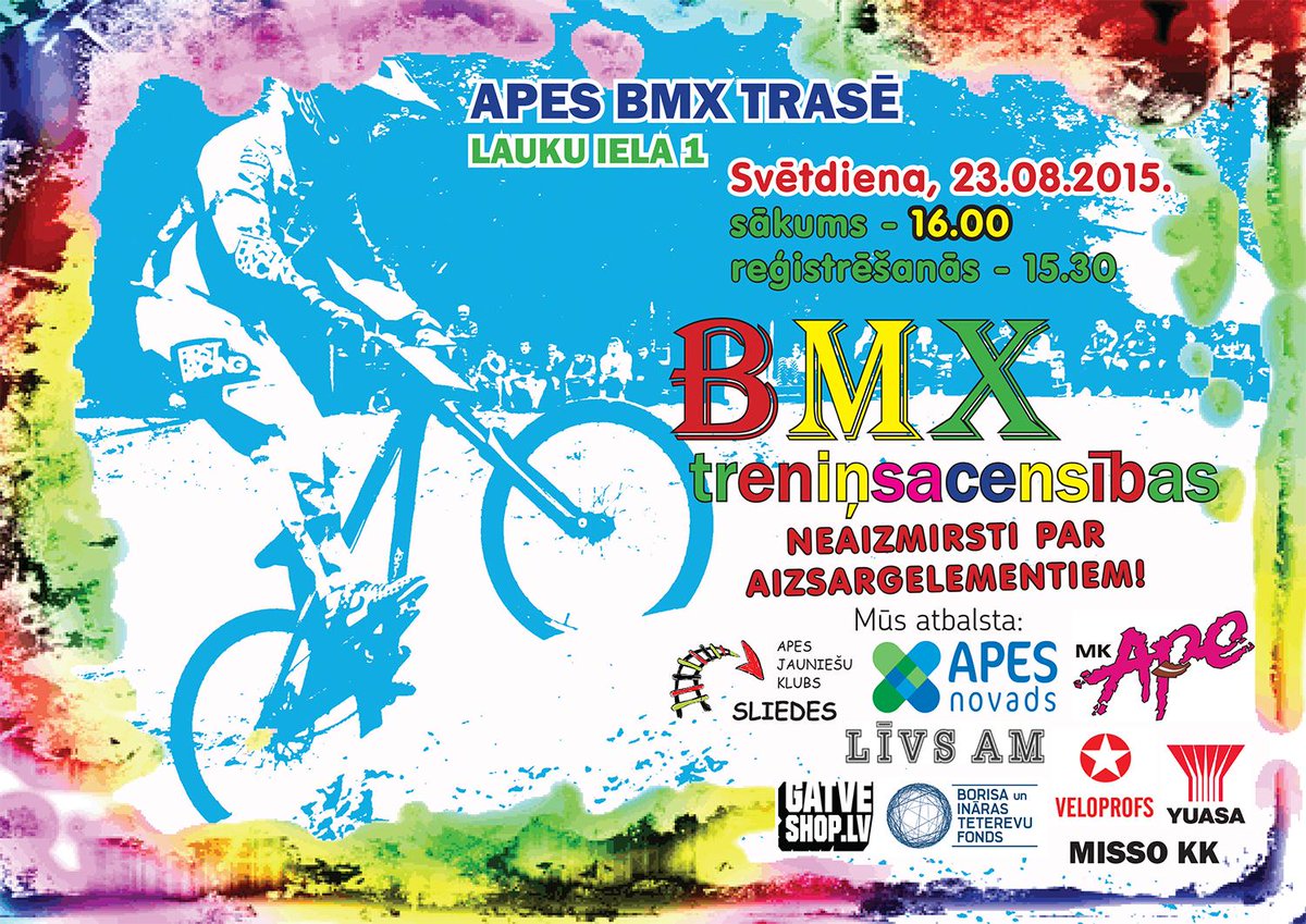 AJK_Sliedes's tweet photo. Jau drīz tiekamies BMX treniņsacensībās Apē! http://t.co/KSxmk4JqfQ