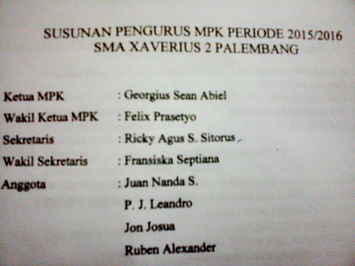 Ini Pengurus MPK/PPSK SMA XAVERIUS 2 PALEMBANG. @SeanAbiel @FelixTyo_17 <a href="/Shisca_KPS/">FransiskaSeptiana</a> @Juan_NgERaDaK etc.
