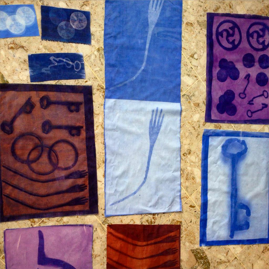 archive_artist's tweet photo. UV dye prints on fabric from negatives in response to Lakeside Archeology Museum Collection #inkodye http://t.co/cGFrnf1Q6p