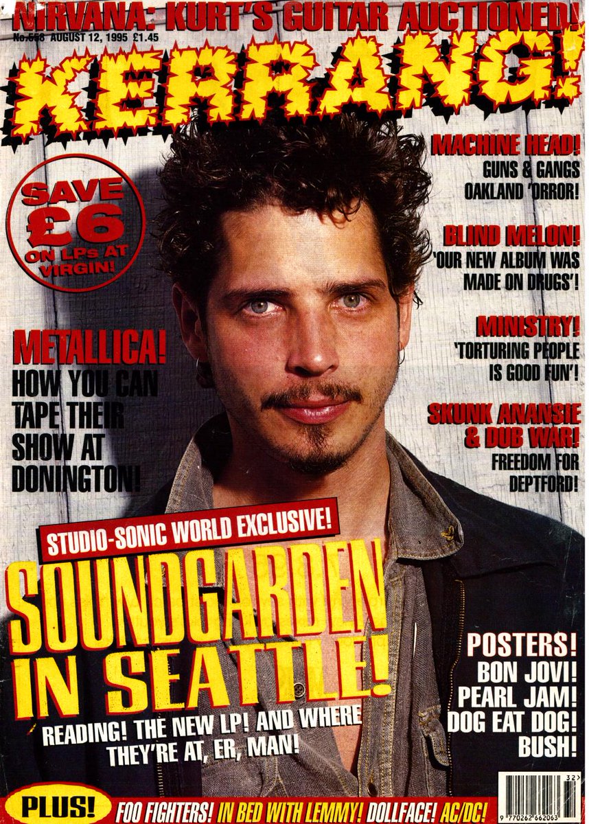Soundgarden on the cover of <a href="/KerrangMagazine/">Kerrang!</a> twenty years ago this month. #tbt