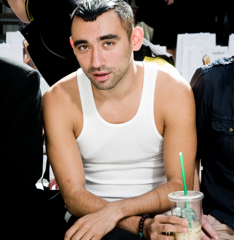 OnOffLondon's tweet photo. #tbt @formichetti spotting #TomorrowsTalent on the front row at On|Off. Support #OnOff15 here https://t.co/vlwlm1bnco http://t.co/04dg6D6xI0