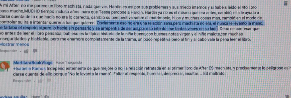 No me parece mal que te guste After. ESTO es lo que me preocupa.