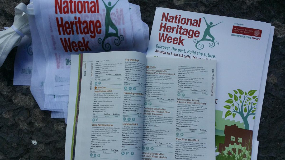 Just got our @HeritageWeek event organisers pack in the post! Looking fwd to a great week in West Cork #EllenHutchins