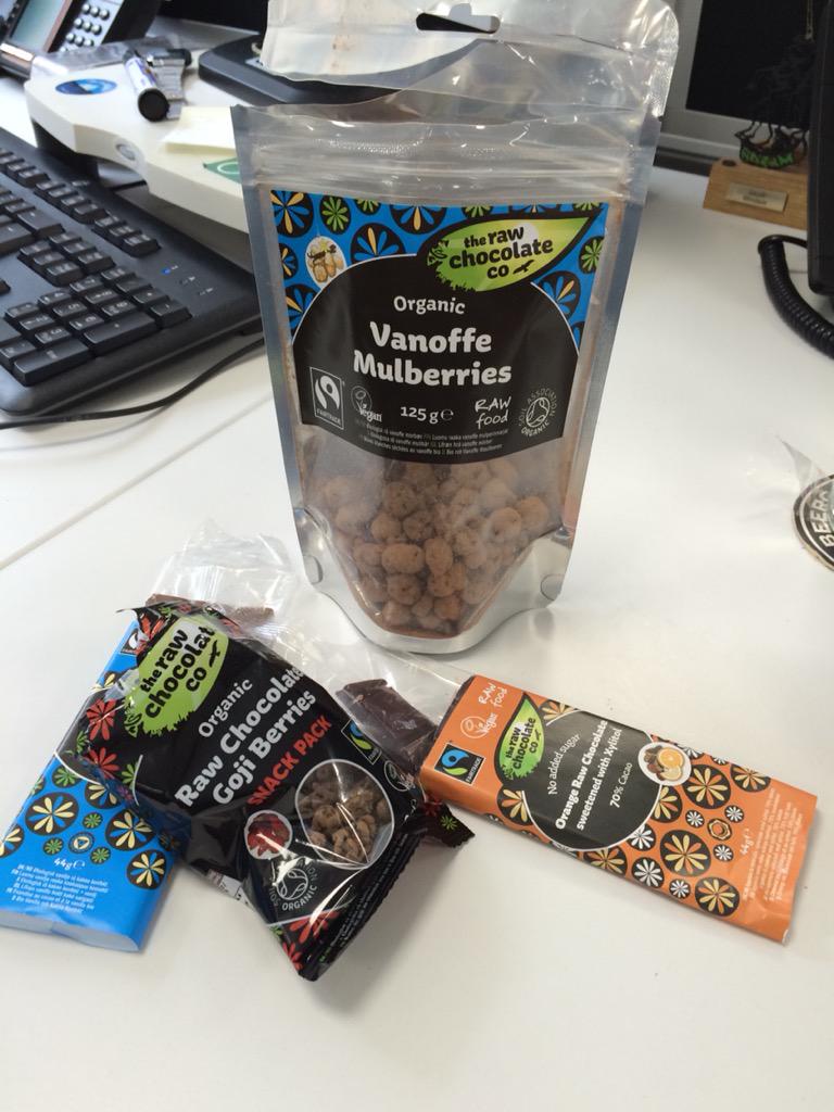 Lovely meeting with <a href="/TheRawChocCo/">Raw Chocolate Company</a> The samples are going down well!