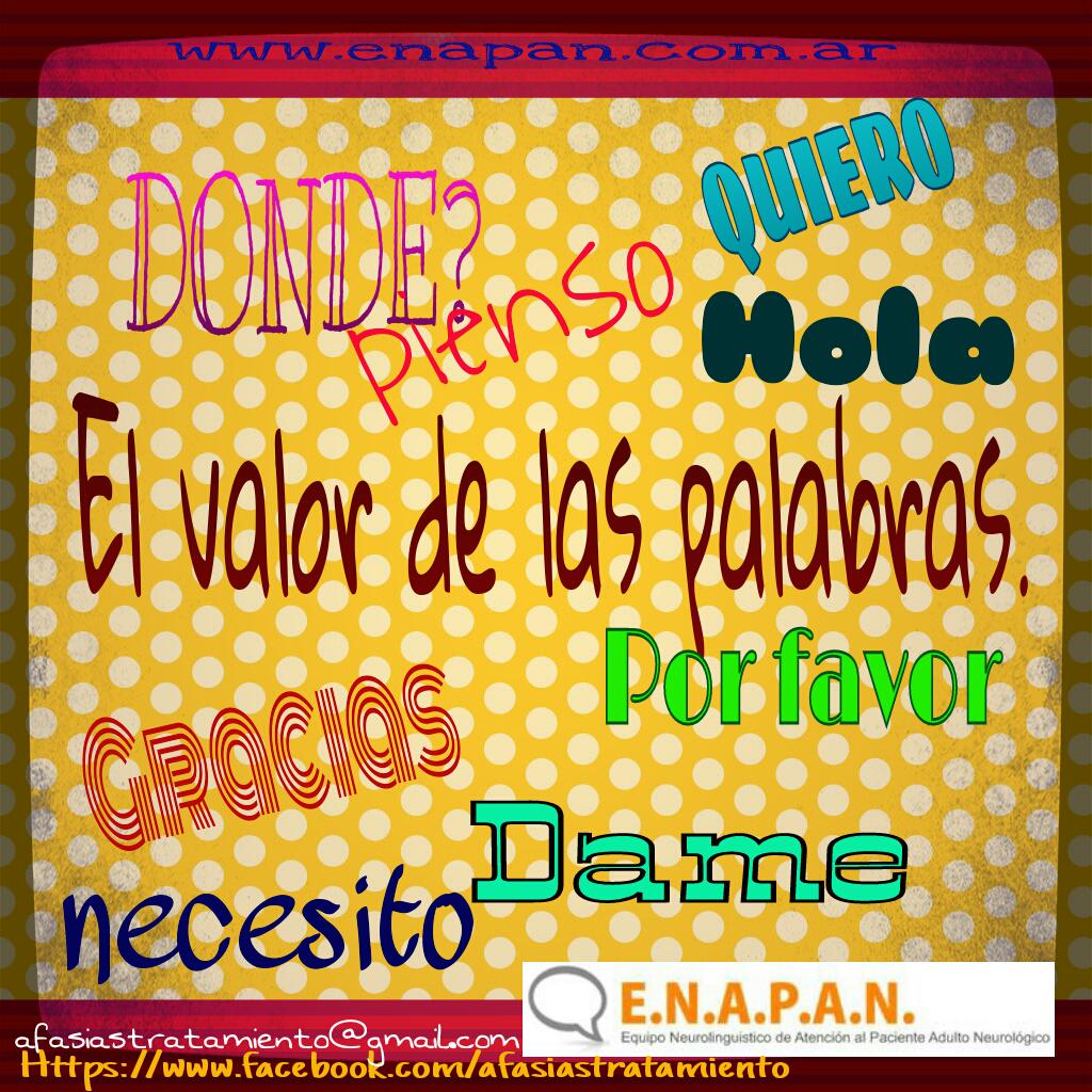 ENAPAN_'s tweet image. Y si nos faltara para siempre? #afasia #disartria #demencia
Fonoaudiología, una pasión.