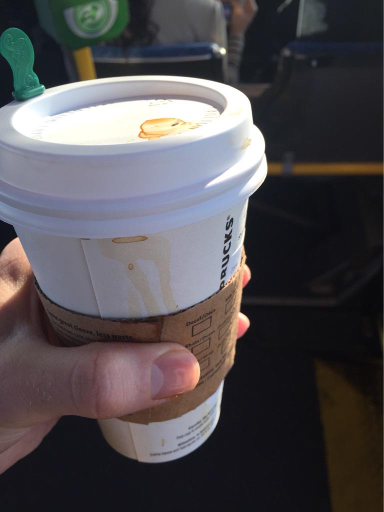 trevman_13's tweet photo. Nothing worse than holding a @StarbucksCanada cup with a leaky lid on the bus to work #tryingtoavoidmyclothes http://t.co/U8LWG2ZPAR