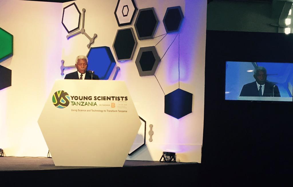 FGilsenanIRL's tweet photo. .@ystanzania not just an exhibition but abt 'doing science' and then 'loving science' says ex-Pres Mwinyi #YST2015 http://t.co/mHXlblIHPQ