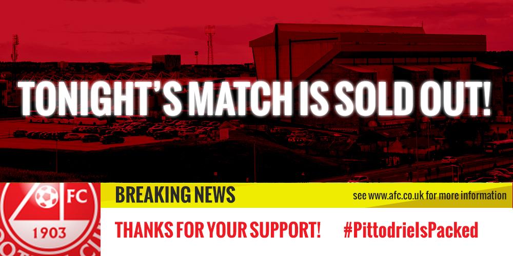 AberdeenFC's tweet photo. Tonight's Europa League match is now SOLD OUT! Thanks for your support!  #PittodrieIsPacked #LetsMakeSomeNoise #COYR http://t.co/6tRiuRAKmj