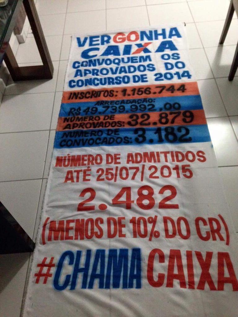 Chrys_Rocha's tweet photo. Não a um novo concurso! @dilmabr @jornalhoje  #maisempregadosja #chamacaixaaprovados2014 @Caixa http://t.co/uflP938cLJ