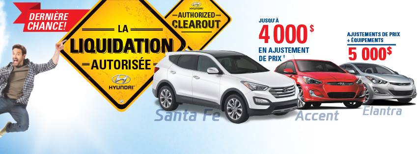 C’est votre dernière chance de profiter de la liquidation autorisée chez Riendeau #Hyundai! ow.ly/QxGSe