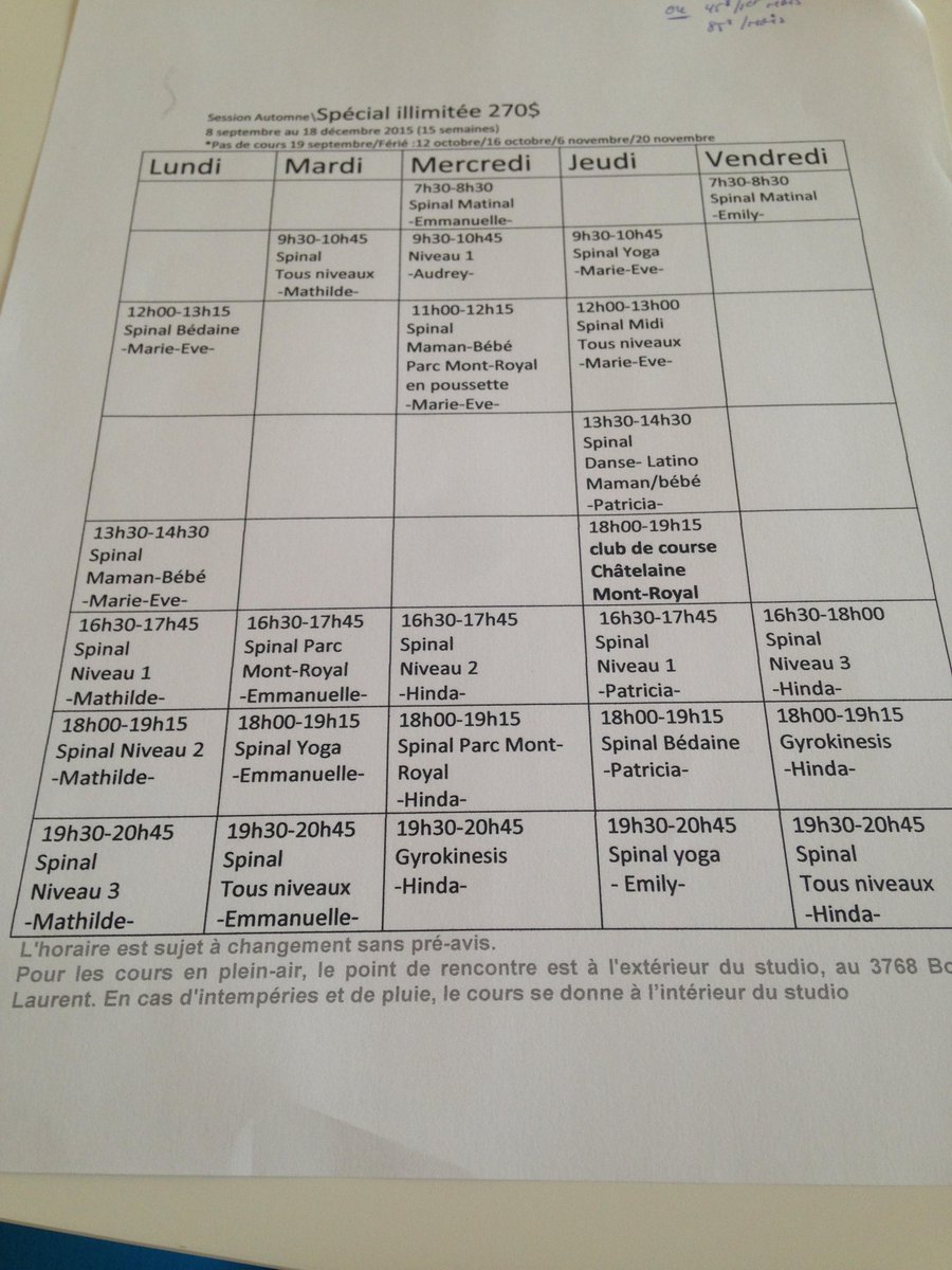 InfoSpinal's tweet image. Ébauche de l'horaire automnale.
Qu'en pensez-vous?