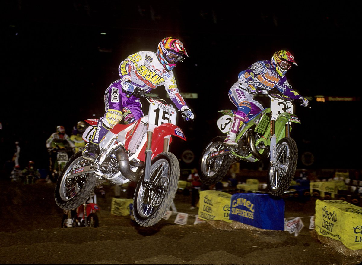 SupercrossLIVE's tweet photo. For this week's #ThrowbackThursday we travel back to the magical '93 season where @JeremyMcGrath won his 1st SX title http://t.co/yySvOF7V6v