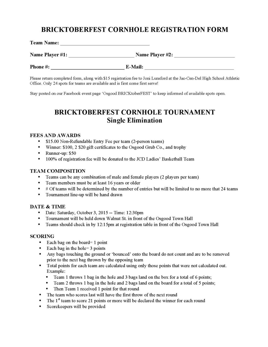 basketballzen's tweet photo. Support Osgood's BRICKTOBERFEST! #jcdwomensbball team will! Helping with the Cornhole Tourney Oct 3rd! FACEBOOK &amp; RT! http://t.co/e2MuyMjlXd