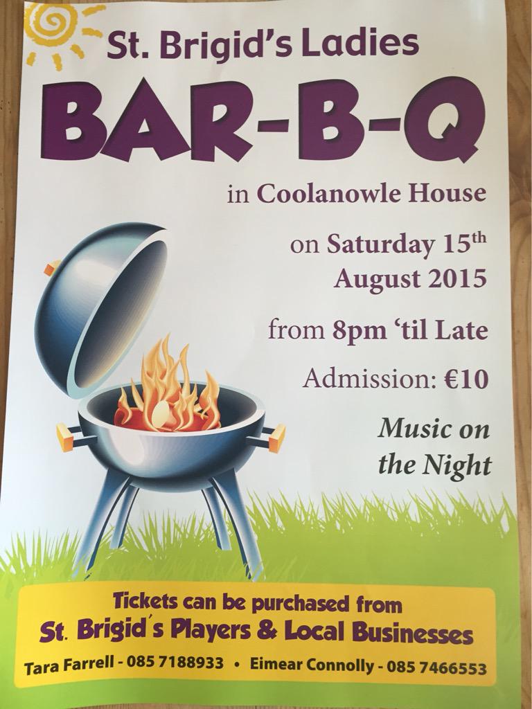 brigids_'s tweet photo. St. Brigid's ladies are holding a BBQ in Coolaknowle house Saturday the 15th of August from 8pm till late €10 😉☀️🍔 http://t.co/LaqJf3orMj
