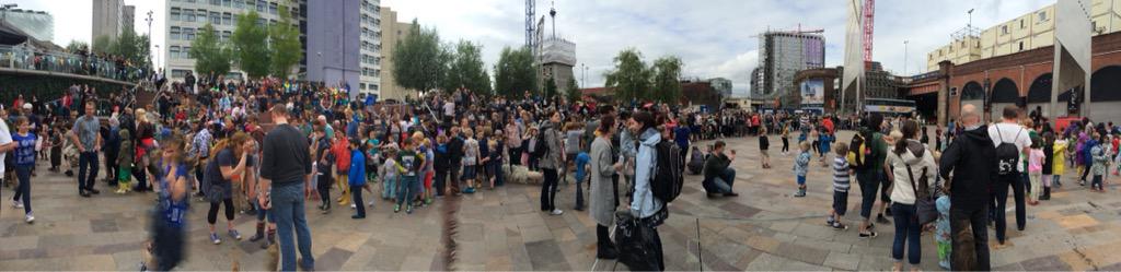 davemyring's tweet photo. Greengate Square packed for a waterfight!! #runwildchild @_wildrumpus @digthecitymcr http://t.co/EtmVh1DI5Z
