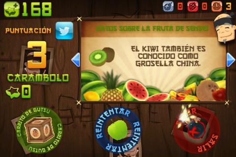 He cortado 3 frutas en el modo Clásico. ¡Tengo que jugar más a Fruit Ninja! bit.ly/s28E3O
